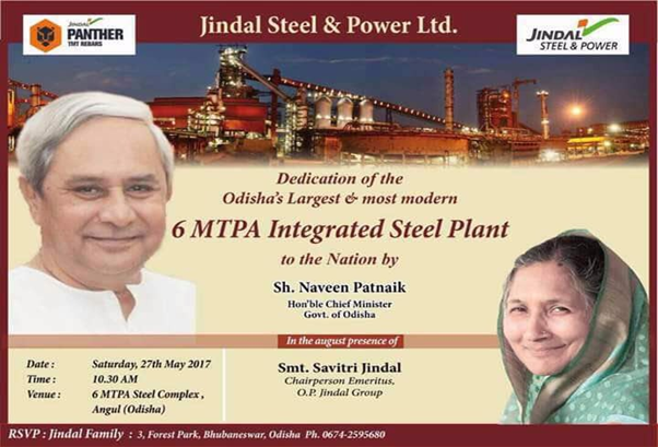 Odisha's Biggest Integrated Steel Plant Owned By Jindal Steel And Power ...